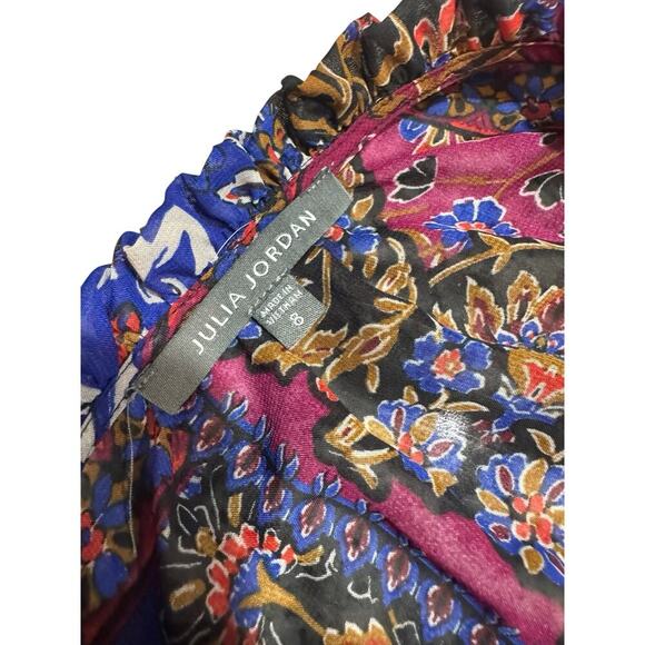 Julia Jordan Dress Multicolored Midi Size 8 Tiered NWT - Picture 11 of 14